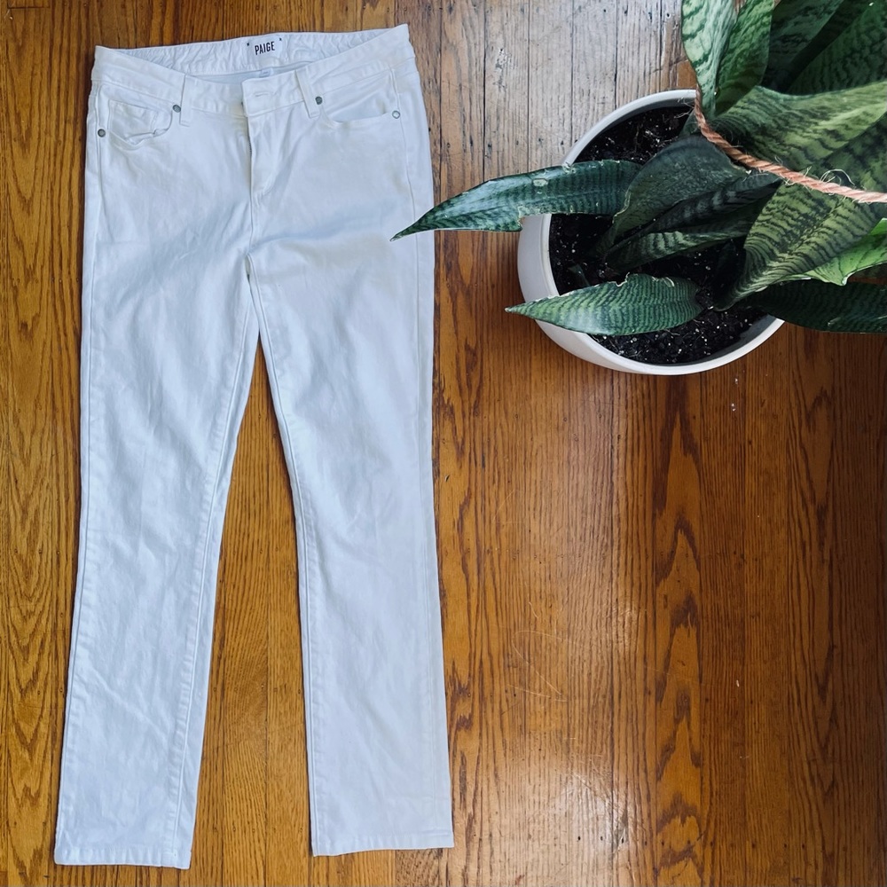 Paige Skyline Straight White Jeans Size 29